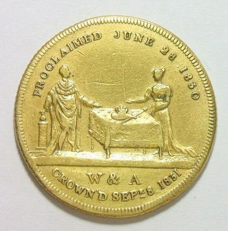 英国1831年 威廉四世继位登基英国国王纪念铜章 30MM